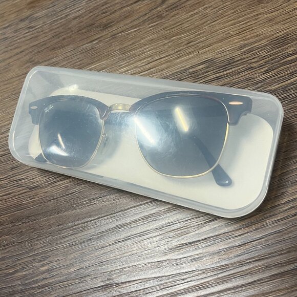 Ray-Ban Clubmaster Sunglasses - Tortoise On Gold - like new ray bans 49-21 - Picture 8 of 8